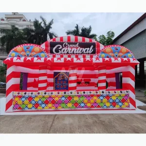 Carnival Kiosk Inflate Tent Outdoor PVC Festival Stand with Blower for Kids and Adults Festive Decoration