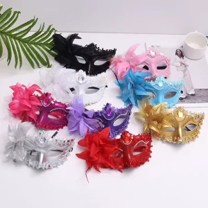 Carnival Mask Makeup Ball Lily Flower Mask Half Face Women’s Party Princess Sexy Mask Women