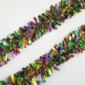 Carnival Party Decoration Purple Green Gold Streamers Hanging Ornaments for Festive Party Decor Mardi Gras Party Supplies