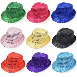 Carnival Party Decoration Sequin Fedora Cuban Gentle Dance Men Women Hat for Party Supply for Party Photo Props