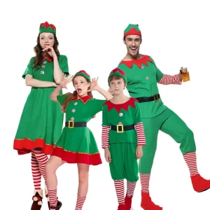 Carnival Party Mascot Dress Green Christmas Elf Costume for Adults Kids XXL Size Made Plush EVA Festivals Holidays