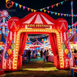 Carnival Performance Stage Inflatable Circus Arch Backdrop for Outdoor Commercial Event Party Gate Decoration