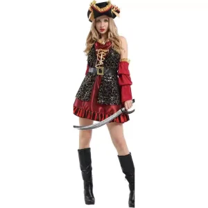 Carnival Performance Wear Christmas Cosplay Funny Adult Pirate Carnival Costume for Women Halloween School Event Party