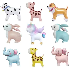 Cartoon Animal Foil Balloons For Graduation Valentine’s Day Birthday Back School Parties Standing Walking Wheeled Balloons