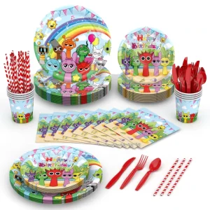 Cartoon Animation Rhythm Box Birthday Party Plates Cups Party Supplies for Children’s Birthday Parties