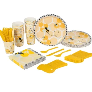 Cartoon Bee Themed Birthday Party Set Paper Towels Cups Plates Tablecloth Scene Decoration