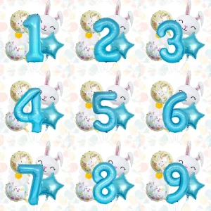 Cartoon Bunny Easter Rabbit 40 Inch Number Balloon Set Happy Easter Children’s Day Party Decoration Party Supplies