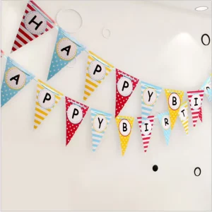 Cartoon Colorful Triangle Bunting Flags Scene Decoration Party Supplies Paper Party Birthday Bunting Flags