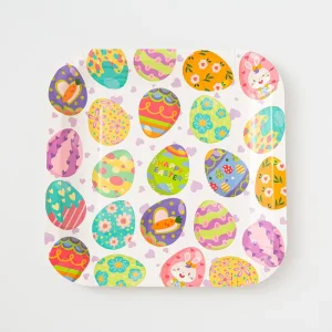 Cartoon Easter Egg Square Paper Plates St Patricks Day Party Dinnerware Rabbit Venue Decor Supplies