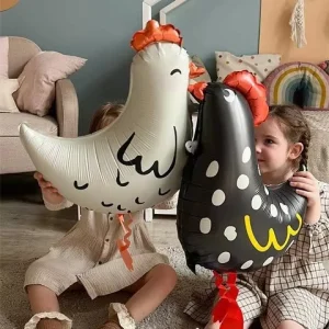Cartoon Pet Walking Animal Foil Balloons Children Chicken Rooster Helium Standing Balloon for Birthday Party Decoration Toys