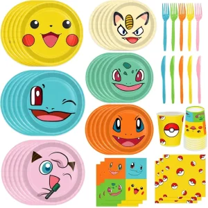 Cartoon Pikachu Party Supplies for Birthday Kids Holiday Celebration