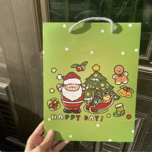Cartoon Print Paper Hand Bags Holiday Birthday Gift Packaging Bags