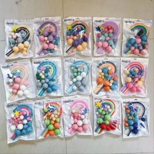 Cartoon Rainbow Soft Rubber Arch Ornament Internet famous Macaron colored Birthday Cake Topper Decoration For Child