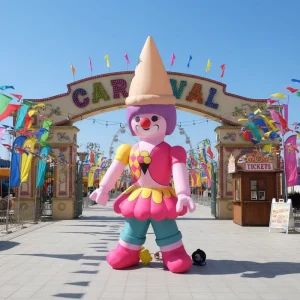 Cartoon Theme Waterproof 4m High Carnival Clown Inflatable Advertising with Quick Inflate Blower for Festival Events
