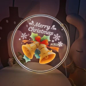 Carved Neon Lights Glow Outside Christmas Atmosphere Decoration Business Office Romantic Children’s Festival