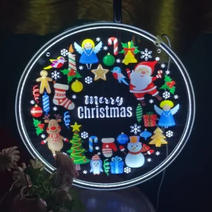 Carved Neon Lights Glow Outside Christmas Atmosphere Decoration Business Office Romantic Children’s Festival