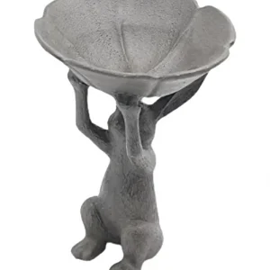 Cast Iron Garden Sculpture Rabbit Shaped Flower Pot Stand Decorative Planter Holder For Patio