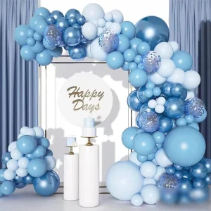 Celebration Blue Latex Round Balloon Set for Birthday Wedding Valentine’s Day and First Birthday Party Decorations