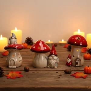 Ceramic Mushrooms Garden Ornaments Ceramic Garden Mushroom for Decoration