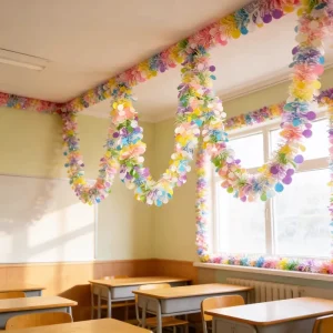 Children Day Birthday Garland Plastic Colorful Streamers Scene Decoration Macaron Style Tassels Kindergarten Elementary