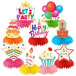 Children’s Birthday Party Honeycomb Decorative Set for Table Setting and Decoration Items