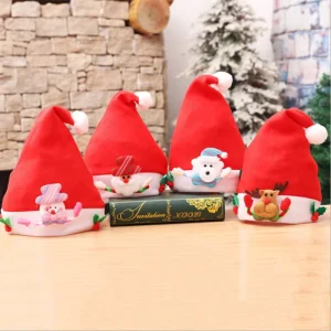 Children’s Cartoon Embossed Light-Up Plush Christmas Hat