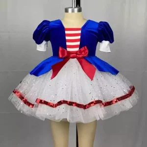 Children’s Festival Stage Costume Dance Costume Dress Girls Tutu Blue Sequins Girls Lyrical Dress Ballet Tutu Costumes