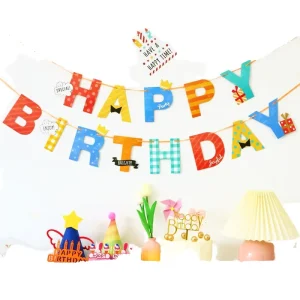 Children’s Happy Birthday Paper Party Banners Festive Decorations for Birthday Celebrations