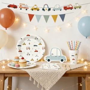 Children’s Party Tableware Automobile Design for Birthday Party Dinner Party