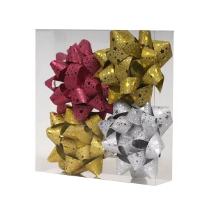 China Manufacturer Low Price Sale Birthday Wedding Christmas Gift Wrapping Decoration Plastic Colored Ribbon Star Bow in PVC Box