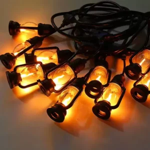 China Outdoor Garden Festival Lighting Retro Kerosene Shape PVC Bulb String Lights