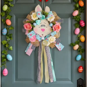 China Plastic Cross border New Easter Garlands Rabbit Pendant Holiday Cartoon Theme Decorative Scene Layout