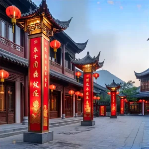 Chinese Designs Bollard Light Customized Outdoor Waterproof Festival Lantern Holiday Party Decorations Landscape Lighting