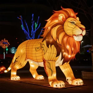 Chinese Festival Lantern Custom Animal Lion Lantern Christmas Thanksgiving Easter Waterproof Durable Outdoor Lanterns Decorative