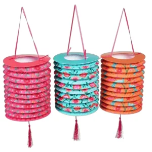 Chinese Hanging Paper Lanterns Decorative Accordion Paper Lanterns for Chinese New Year and Moon Festival