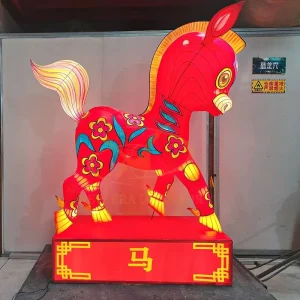 Chinese Horse Animatronic Lantern for Festivals Electric Festival Decorations for Amusement Park for Diwali and Thanksgiving