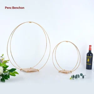 Chinese New Year Christmas Iron Art Double-layer Circle Balloon Arch Stage Background Wreath Decoration Ornaments Flower Vase