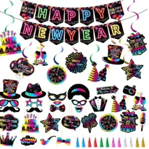 Chinese New Year Hot Selling Paper Cone Caps Hats Headband Photo Props Glasses Fringe Blowouts Noise Makers Party