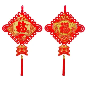 Chinese New Year Knot Decoration Horse Year Wall Hanging Ornament With Tassels Spring Festival Hanging Pendant