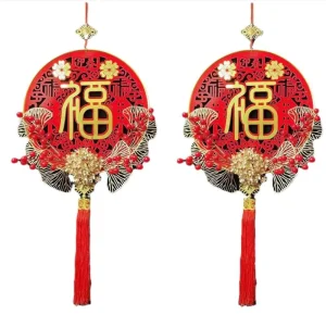 Chinese New Year Ornament Lucky Chinese Fu Hanging Tassel Pendant Spring Festival New Year Tree Door Wall Decorations Acrylic