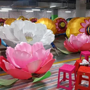 Chinese Outdoor Festival LED Flower Lanterns for Christmas Ramadan New Year Chinese New Year Diwali Artful Display