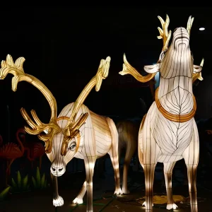 Chinese Silk LED Lanterns Waterproof Animal Shapes Outdoor Festival Decorations Halloween Thanksgiving Day Christmas New Year