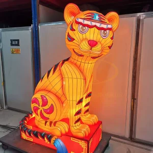 Chinese Style Electric Animatronic Silk LED Festival Lantern for Christmas and Thanksgiving for Amusement Park Use