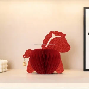 Chinese Style Large Paper Honeycomb New Year’s Day Home Decorations with Magnets Chinese Style Decorations