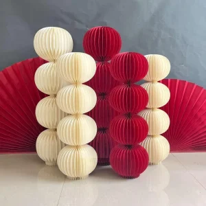 Chinese Style Wedding Decoration Folding Lanterns Ball Pillars Wedding Room Decoration Wedding Reception Area Road Guidance