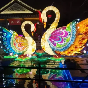Chinese Swans Park Outdoor Waterproof Decoration Lantern Festival Zigong Lanterns