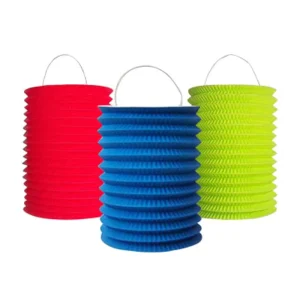 Chinese Traditional Cylinder Shaped Collapsible Colorful 4 Color Printed Paper Lanterns for Party or Event Decoration