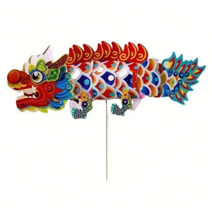 Chinese Traditional Dance Dragon Lantern 3D Handmade Paper Craft Lantern Spring Festival Ornaments Toy Supplies