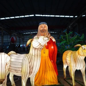 Chinese Tree Factory Custom Christianity Jesus Theme Graduation Diwali Iron LED Outdoor Decoration