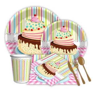 Chinese supplies custom printed disposable cute kids birthday party sets